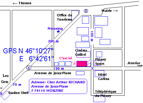 Plan d'accs au chalet Arthur